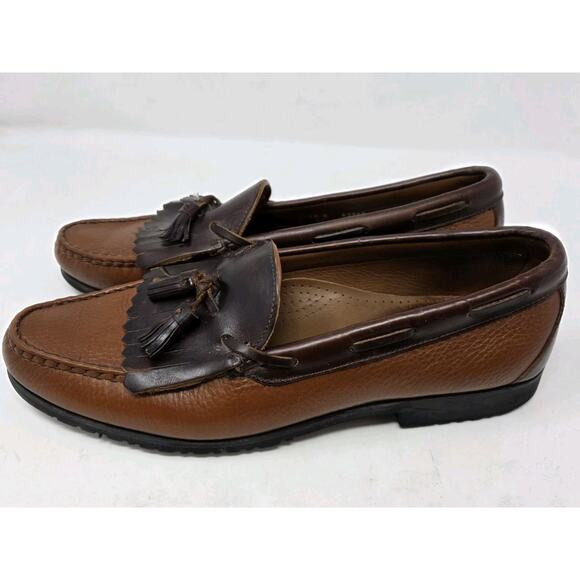 Allen Edmonds Nashua Slip On Tassel Leather Loafers Tan Brown Size 12 B main image 11